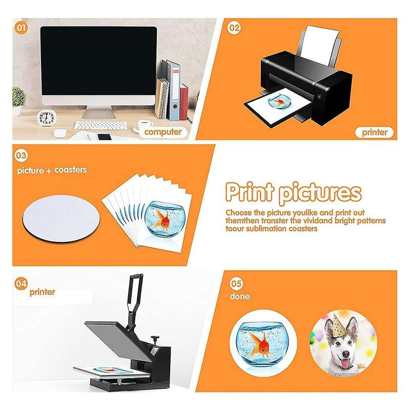 30 Pcs Sublimation Blank Coasters,for Thermal Sublimation Diy Crafts
