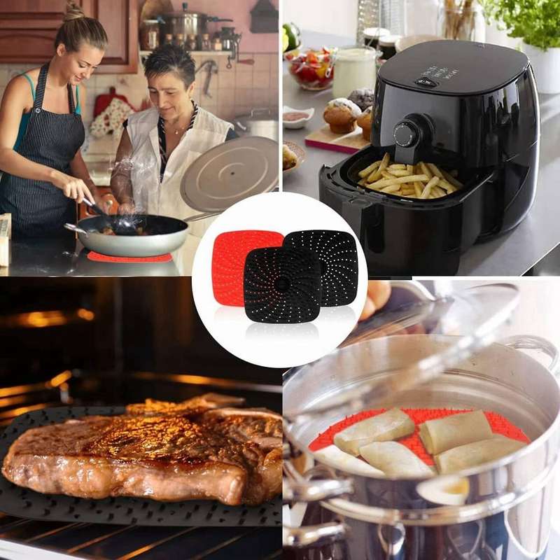 8inch Air Fryer Liners with Raised Silicone,air Fryer Accessories,3pc