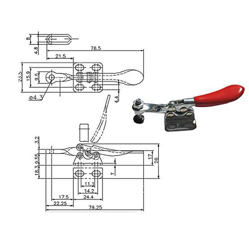 10 Pcs Toggle Clamp Gh-201a 27kg Quick Release Tool Horizontal Clamps
