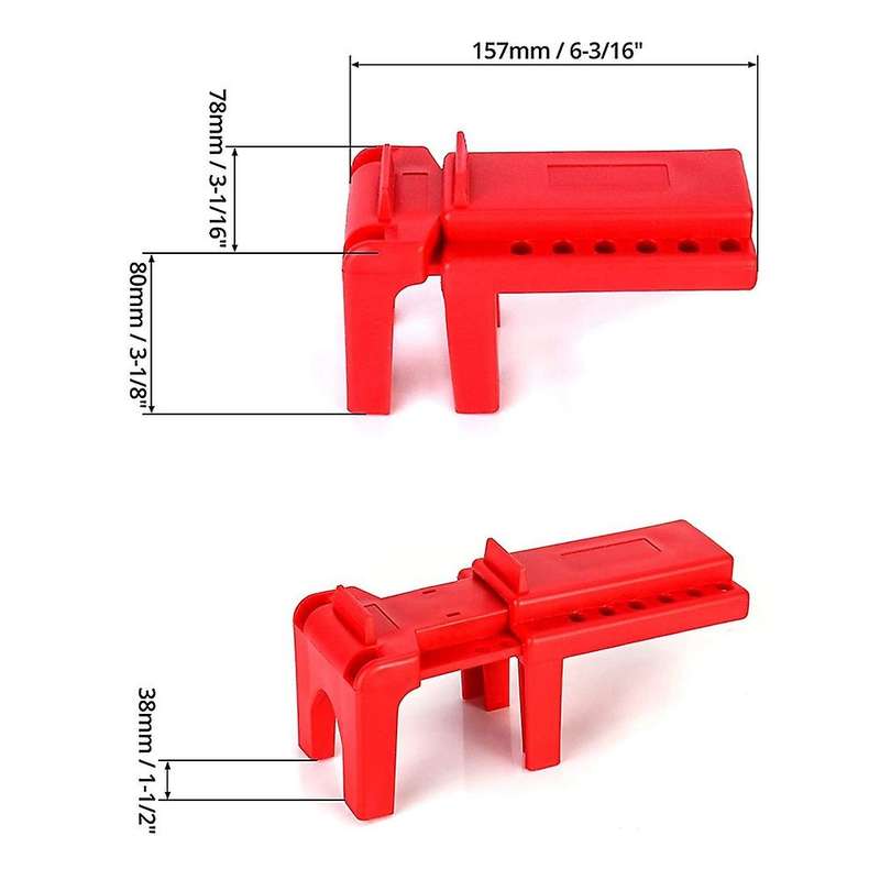 Ball Valve Lockout, Safety Lock, 1/2inch - 2-1/2inch Diameter, Red