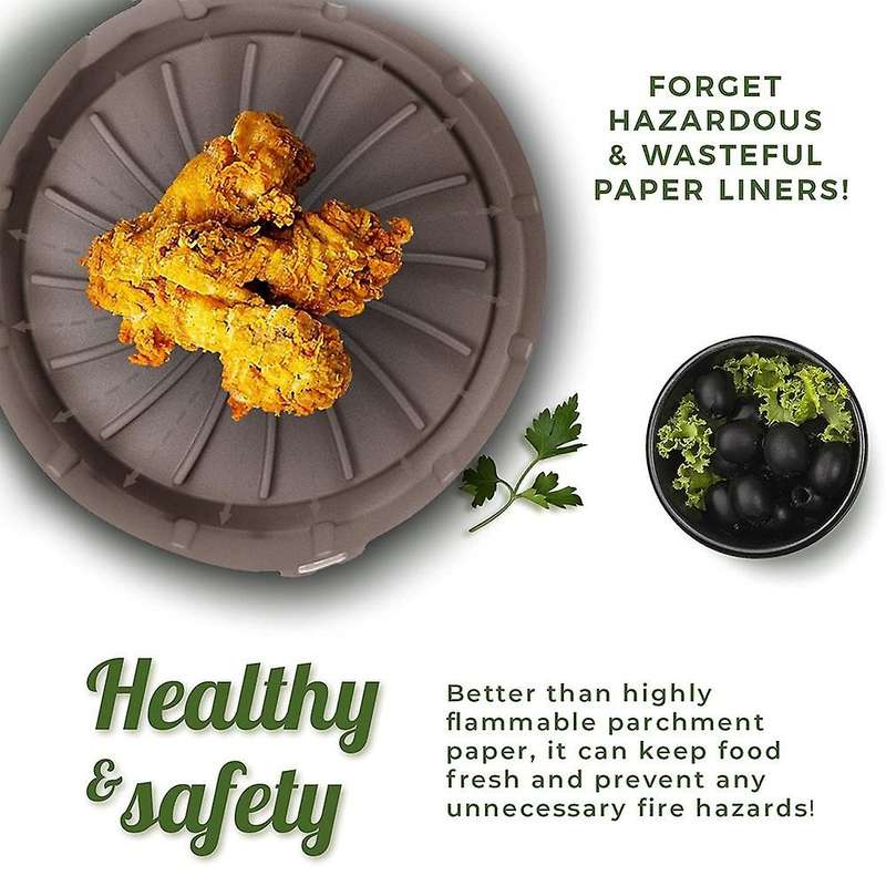 Air Fryer Silicone Pot, with Removable Base,accessories Brown 6.3inch