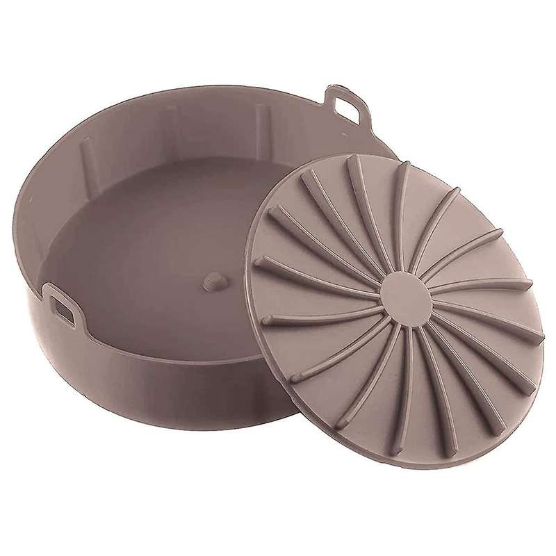 Air Fryer Silicone Pot, with Removable Base,accessories Brown 6.3inch