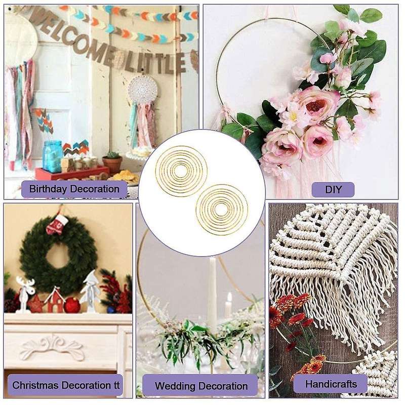 16pcs Dream Catcher Rings 8 Size Metal Hoops for Dreamcatchers