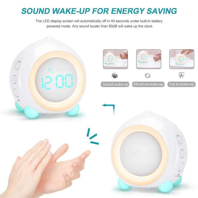 Kids Alarm Clock for Kids Color Night Light, Adjustable Blue