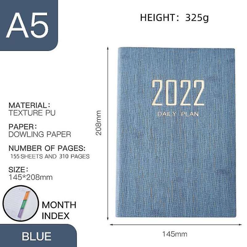 A5 Diary Notebook Pu Cover Notebooks School Office Supplie,denim Blue
