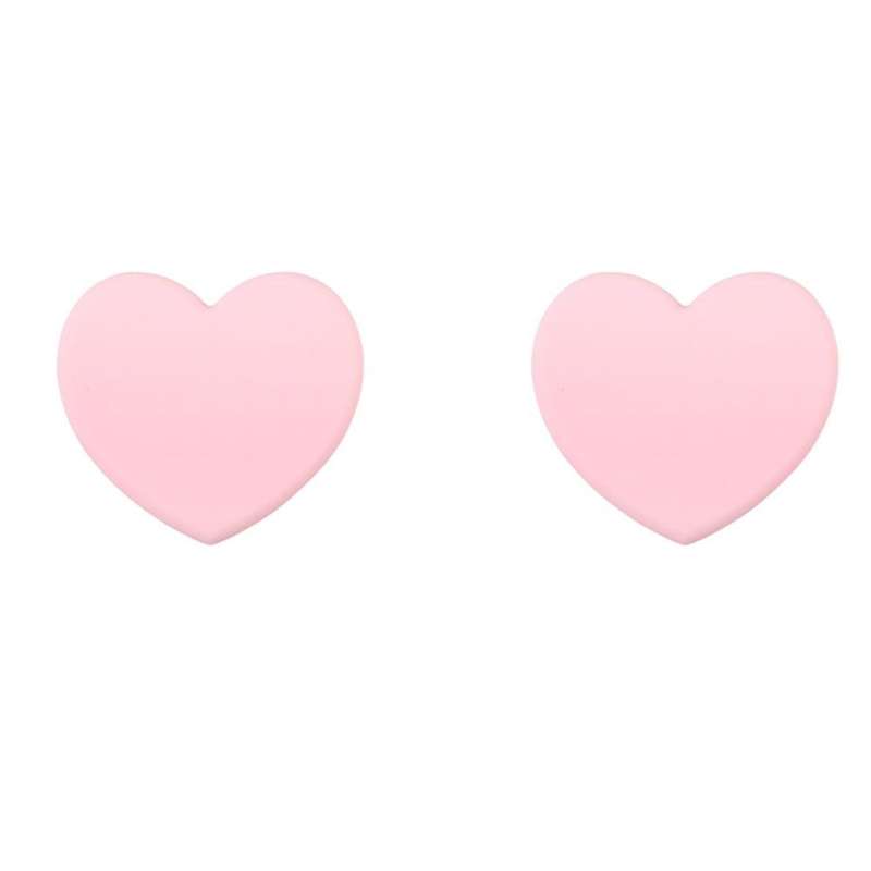 2pcs Heart-shaped Anti-scalding Silicone Pot Pad Coaster (pink)