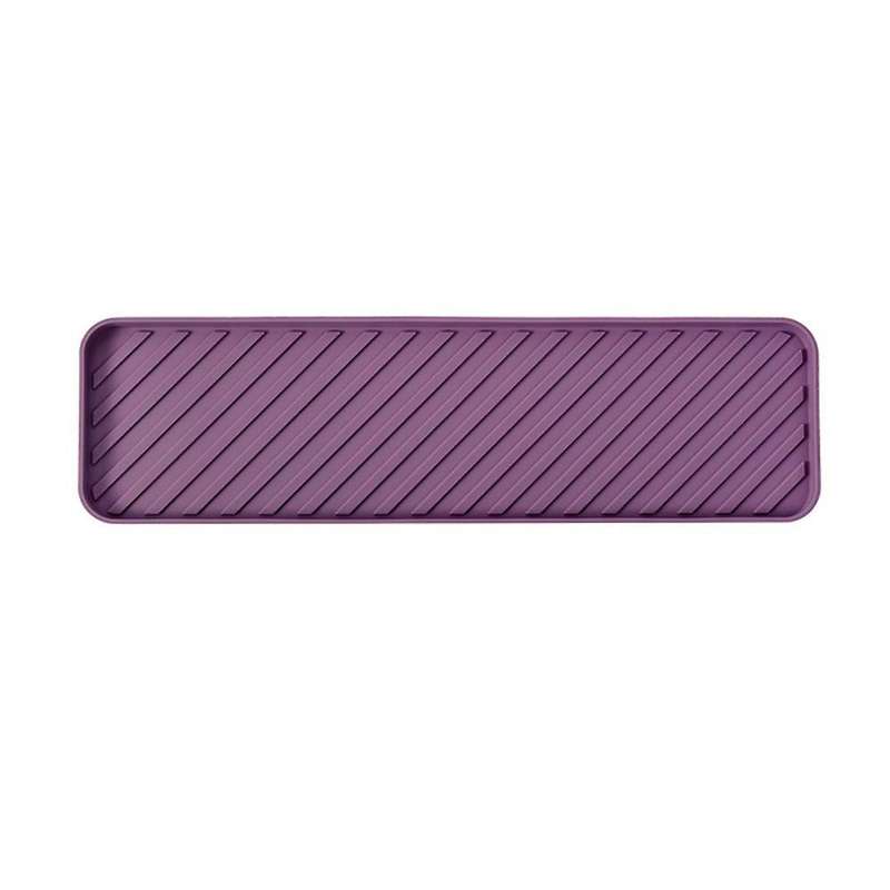 Silicone Organizer Tray, Soap and Sponge Holder for Kitchen(purple)