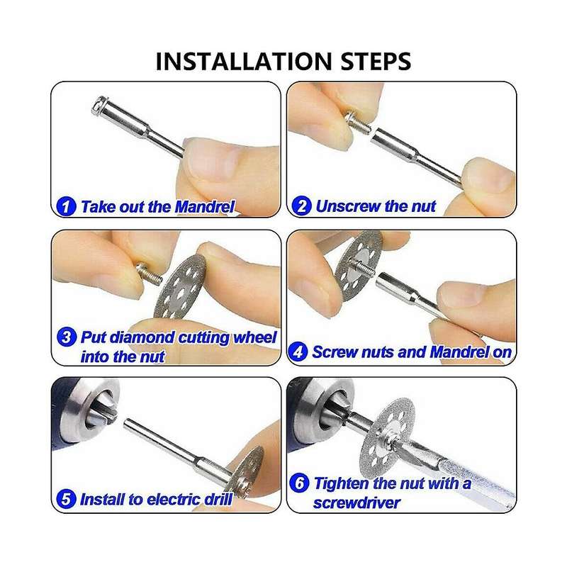 40pcs Diamond Cutting Wheel Kit with 8 Pcs 3mm Mandrel