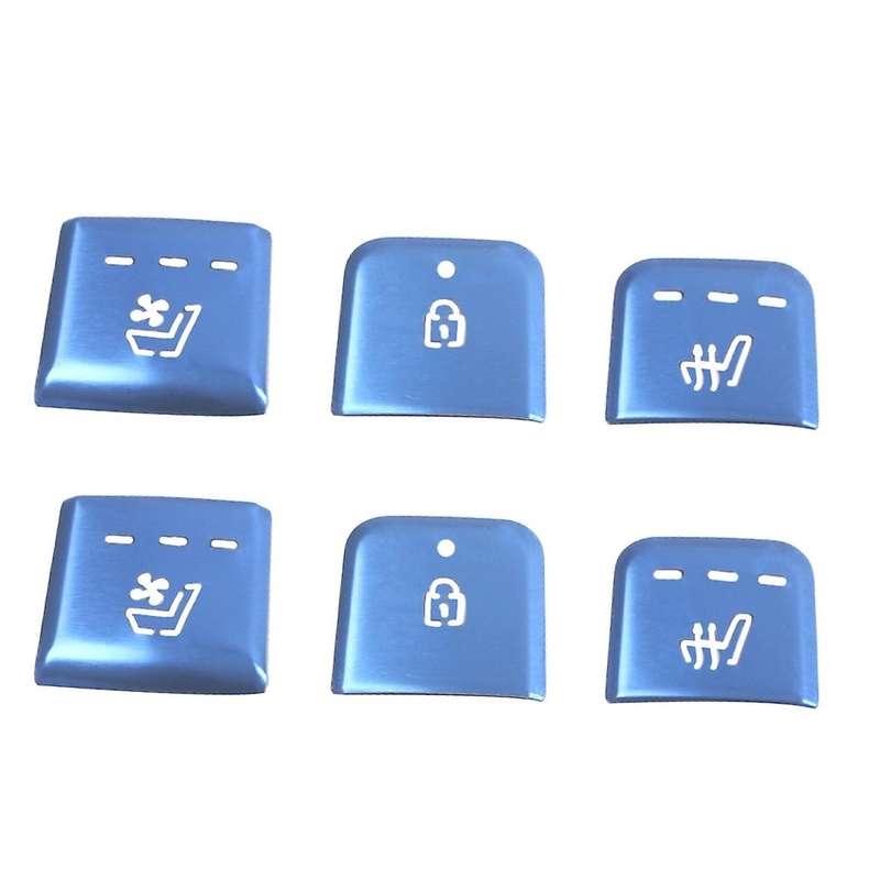 Aluminum Seat Button Sticker for Kia Carnival Ka4 2021 2022 Blue
