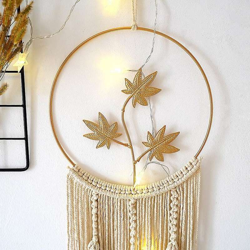 Macrame Dream Catcher, Boho Leaf Dream Catcher Wall Decor, Bohemian