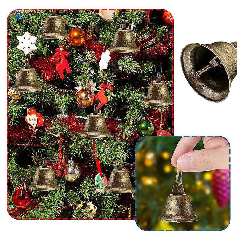 30 Pcs Bells Craft Small Bells Brass Bells Vintage Bells with Hooks