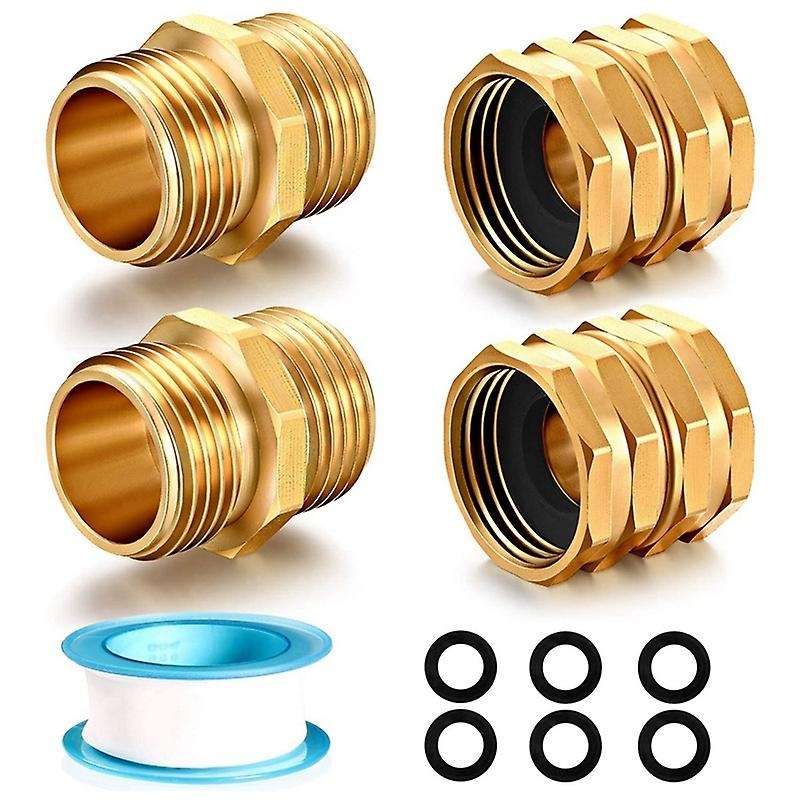 Brass Garden Hose Fittings Connectors Adapter 4 Pcs