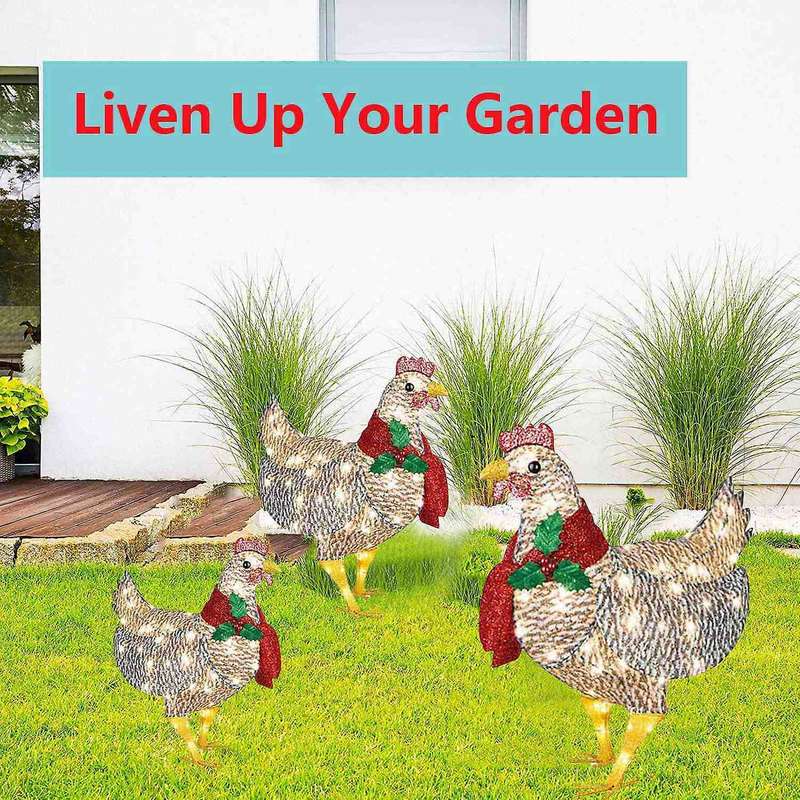 Light-up Chicken with Scarf Christmas Holiday Decoration Big