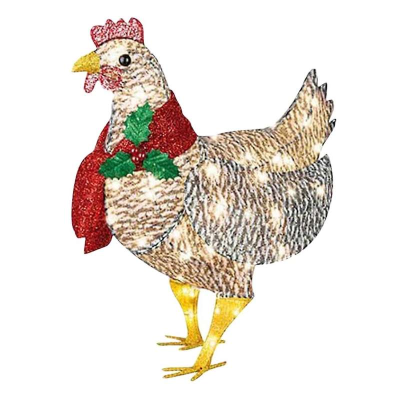 Light-up Chicken with Scarf Christmas Holiday Decoration Big