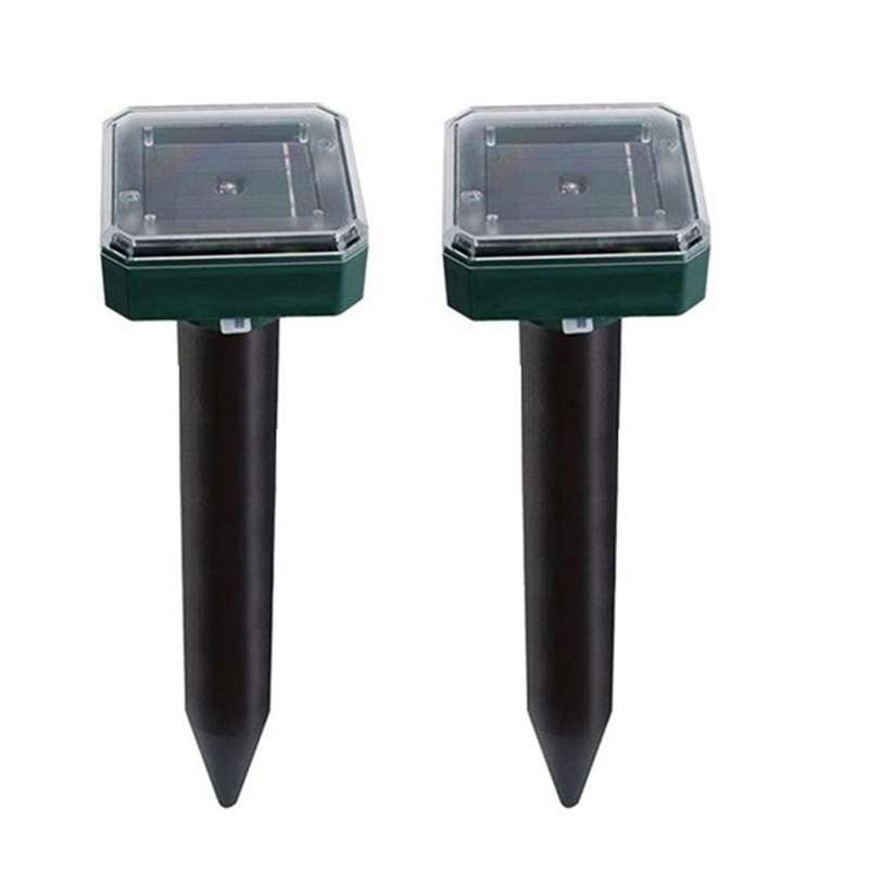 2 Pcs Solar Ultrasonic Mole Snake Repeller for Garden Yard Farm,etc
