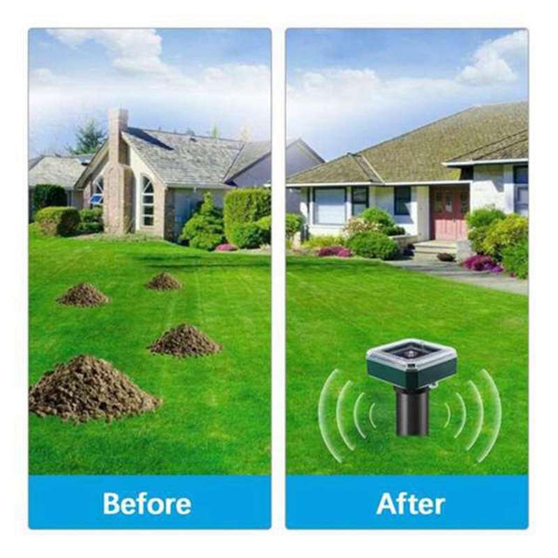 2 Pcs Solar Ultrasonic Mole Snake Repeller for Garden Yard Farm,etc