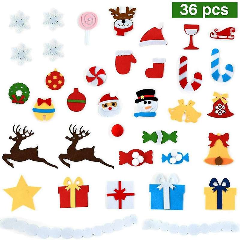 Diy Felt Christmas Tree Set for Kids, Home Wall Hanging Decorations
