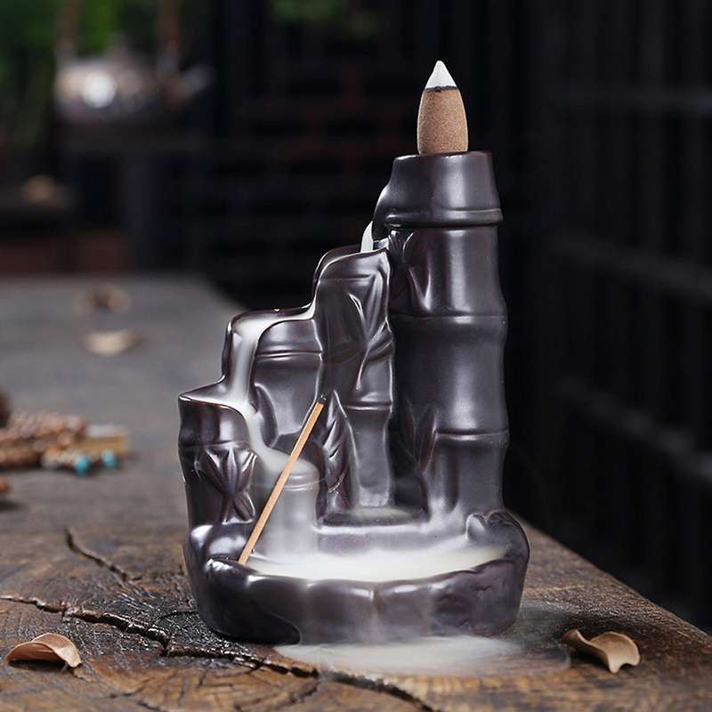 Ceramic Incense Burners Backflow Incense Burner Home Decor Black