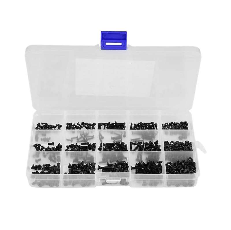 481 Pcs Carbon Steel Hexagonal Countersunk Screw Nut Kit M2 M2.5 M