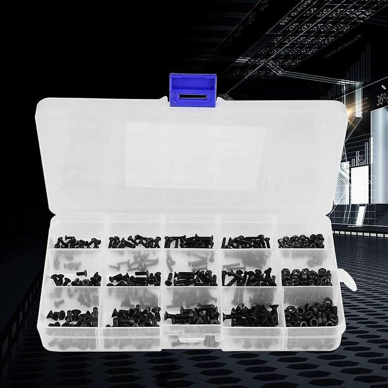 481 Pcs Carbon Steel Hexagonal Countersunk Screw Nut Kit M2 M2.5 M