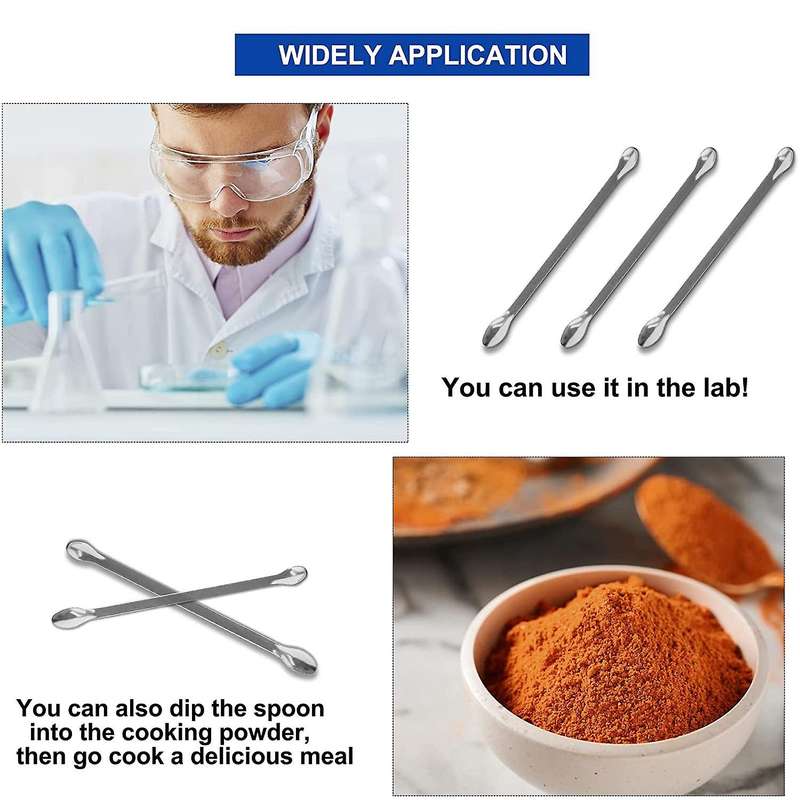20 Pcs Double Ended Tiny Spoon Lab Spatula Laboratory Mini Scoop