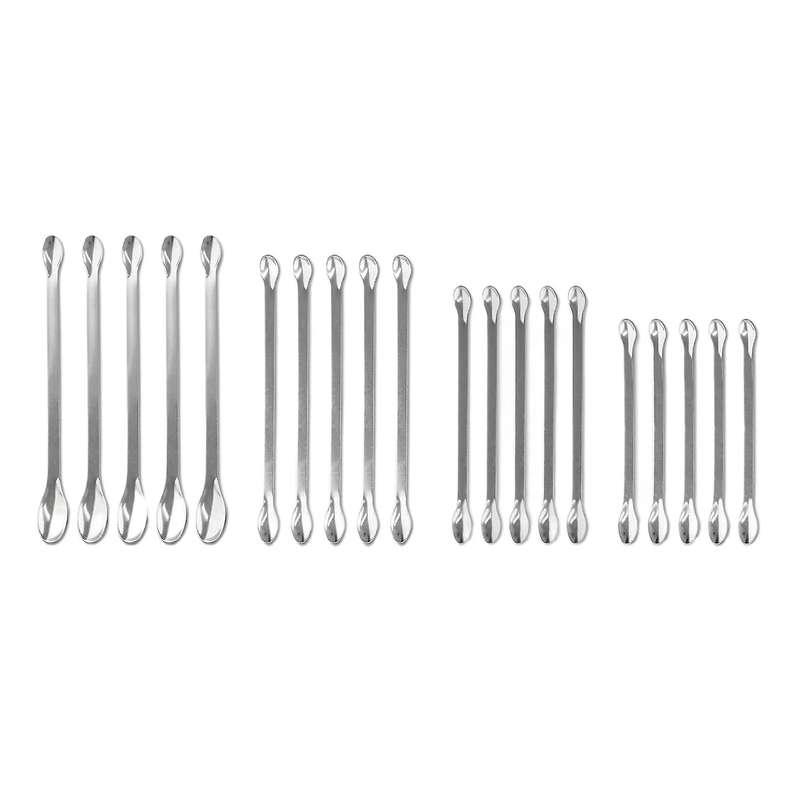 20 Pcs Double Ended Tiny Spoon Lab Spatula Laboratory Mini Scoop