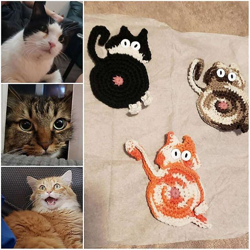 Cat Butt Coaster Tea Coffee Cup Durable Heat Resistant Coasters,a