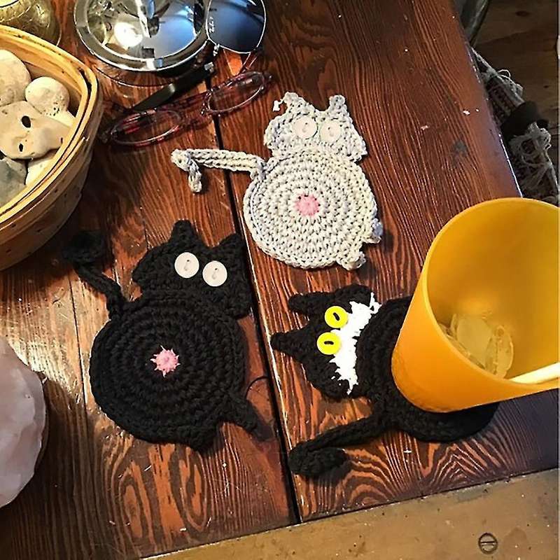 Cat Butt Coaster Tea Coffee Cup Durable Heat Resistant Coasters,a