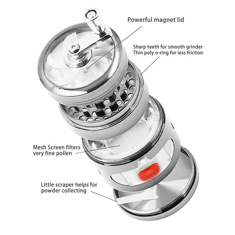 Manual Coffee Grinder Vanilla Spice Grinder Hand Crank Grinder Silver