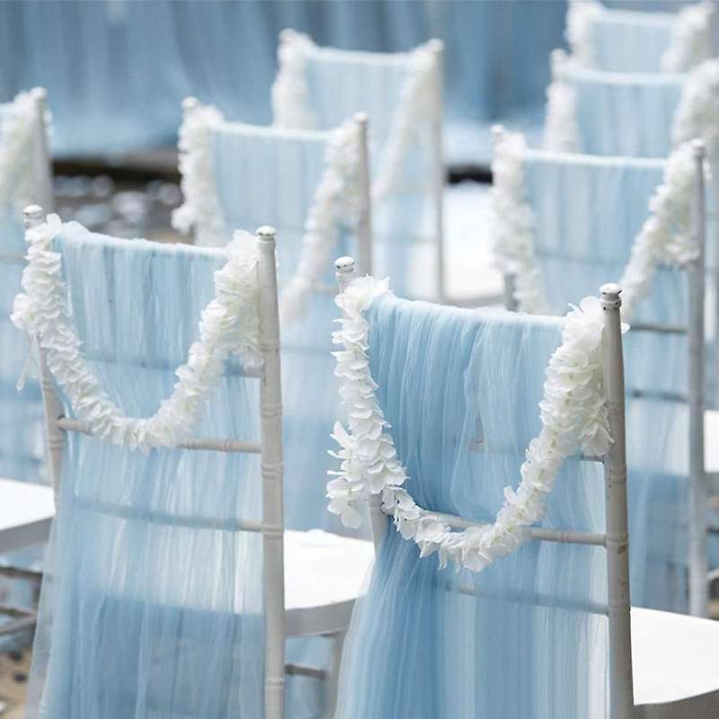 Artificial Silk Wisteria Vine Hanging Flowers Arch Decor,10 Pcs White