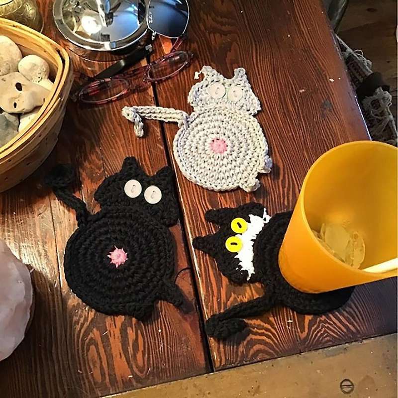 Cat Butt Coaster Tea Coffee Cup Durable Heat Resistant Coasters,c
