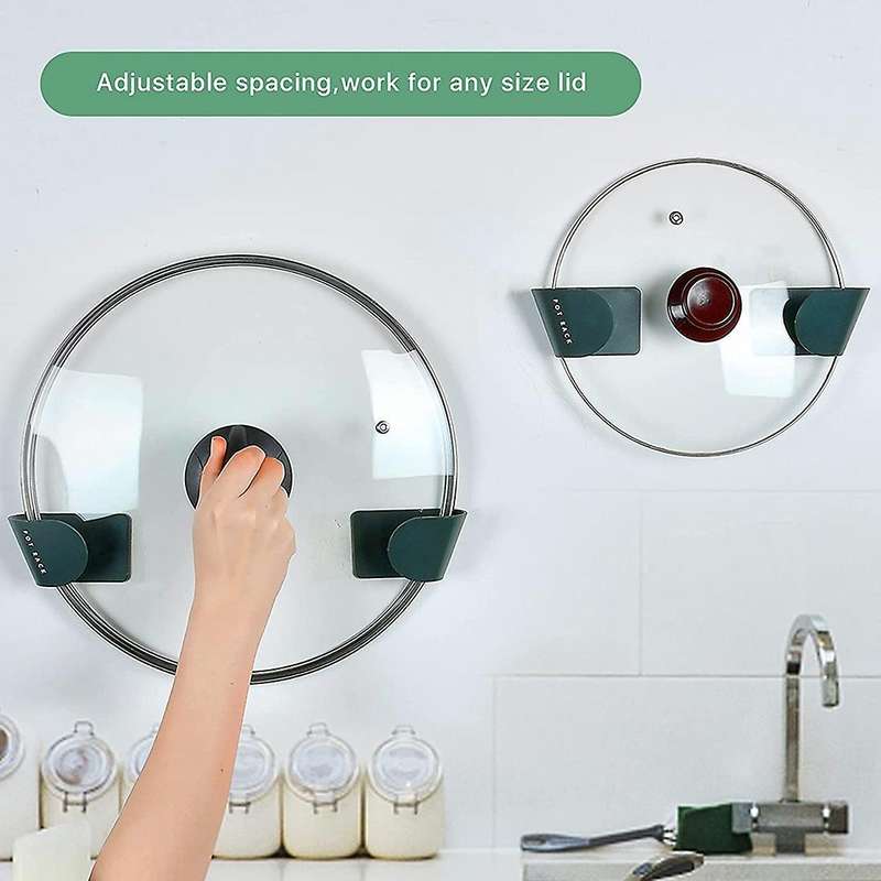 6 Pairs Of Wall Mount Pot Lid Organizer, for Cabinet, Lid Holder