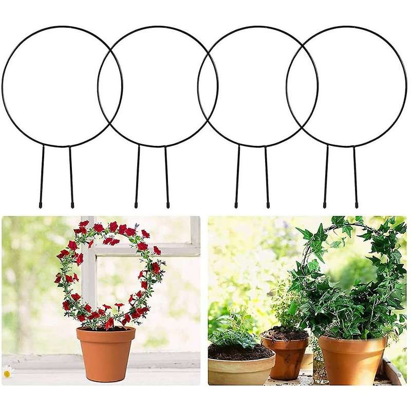 4pack Black Iron Garden Trellis for Climbing Plants Vine Plant Potted
