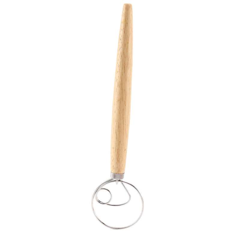 3pcs Mixing Whisk Tools for Kitchen Baking Wooden Handle Manual Mixer