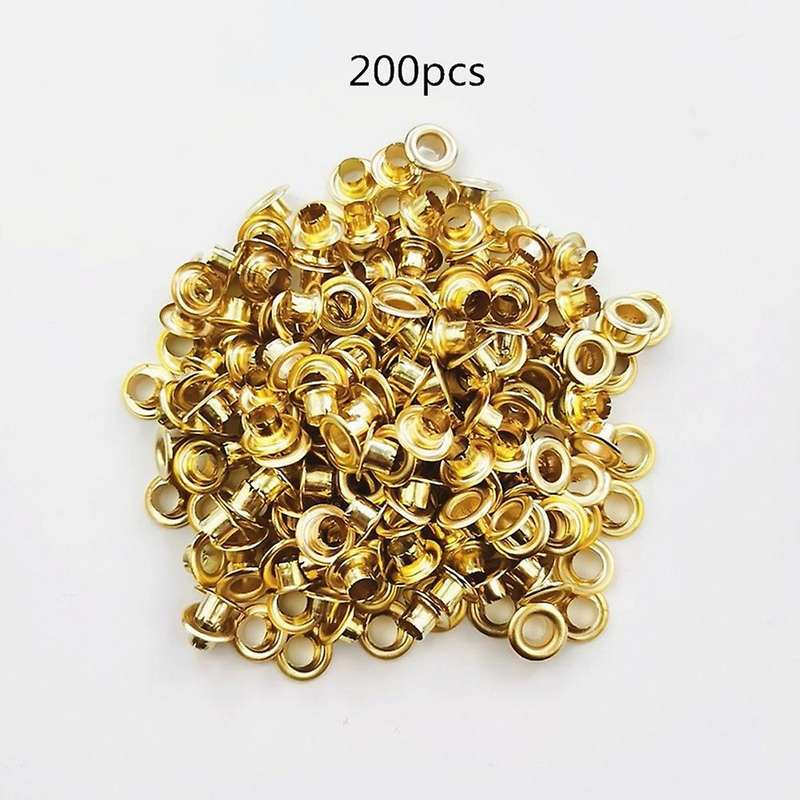 6 Mm Eyelet Pliers Kit 400 Gold and Silver Metal Eyelets