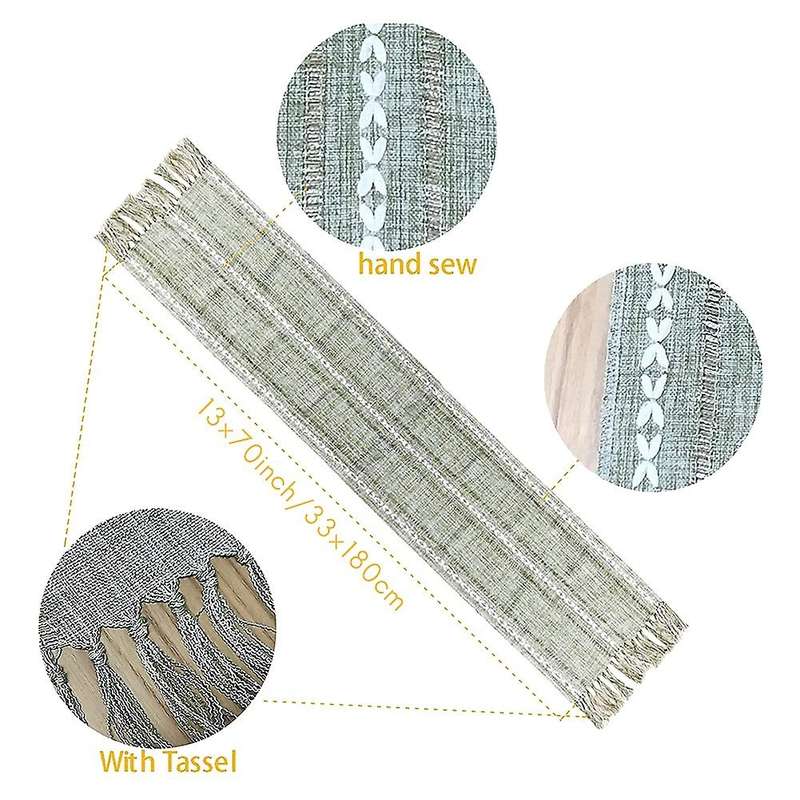 Woven Table Runner with Tassel for Dining Party Holiday 13 X 70inch,a
