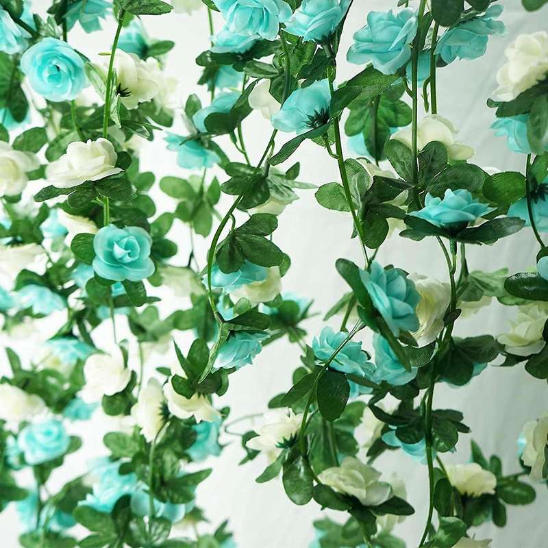 5 Pcs 41ft Artificial Rose Garland Vine Hanging Rose(a)