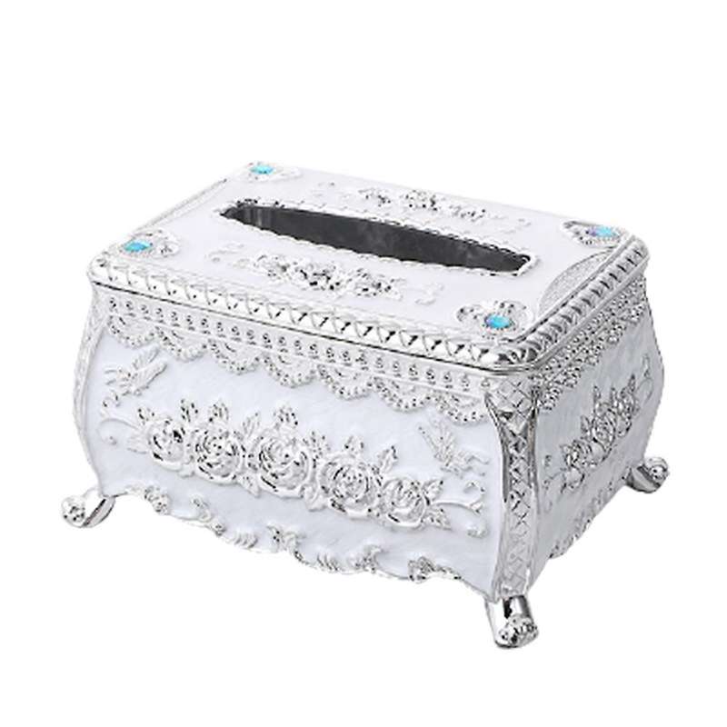 Desk Acrylic Tissue Box Universal Paper Box Car Tissue Box(silver)