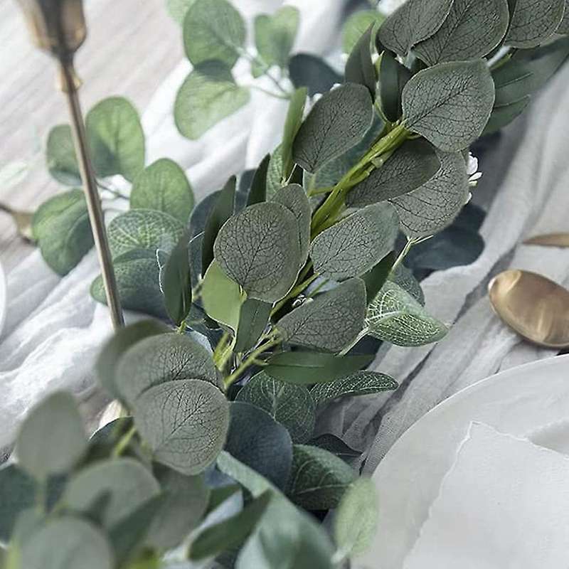 Artificial Eucalyptus Garland with Willow Vines, 2 Packs 6.5 Feet