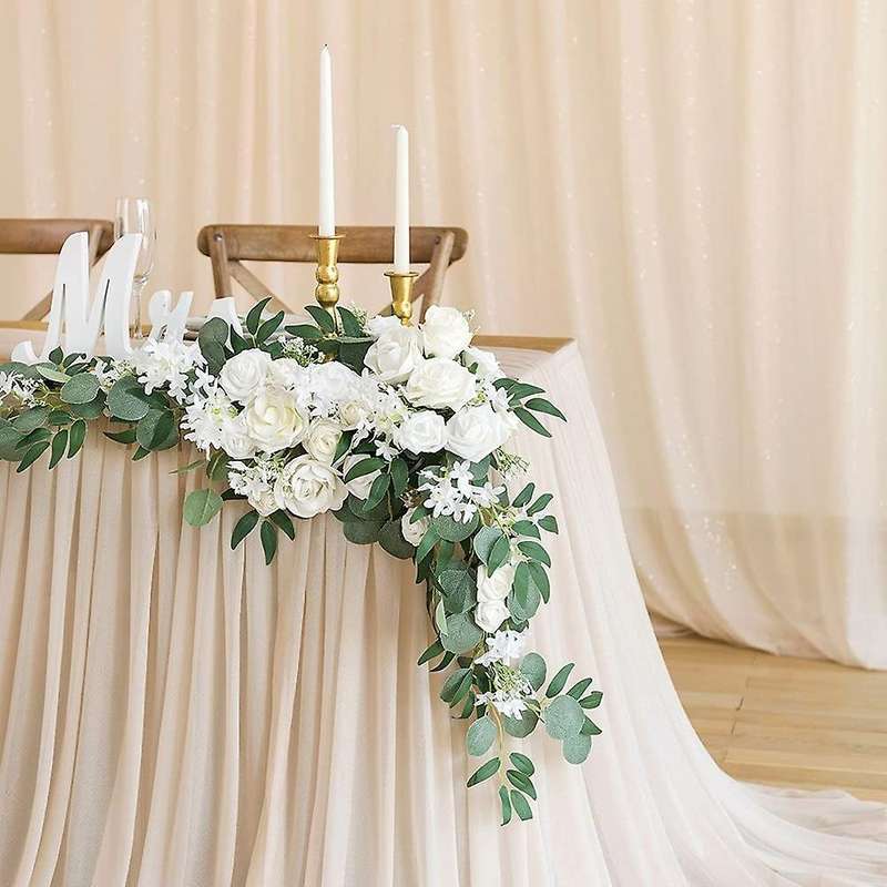 Artificial Eucalyptus Garland with Willow Vines, 2 Packs 6.5 Feet