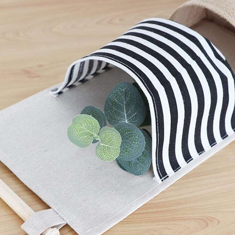 Wall Closet Hanging Storage Bag Premium Cotton Linen