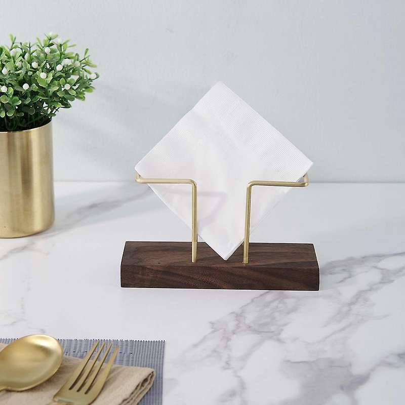Solid Wood Tissue Holder Home for Table Kitchen Office Decoration A