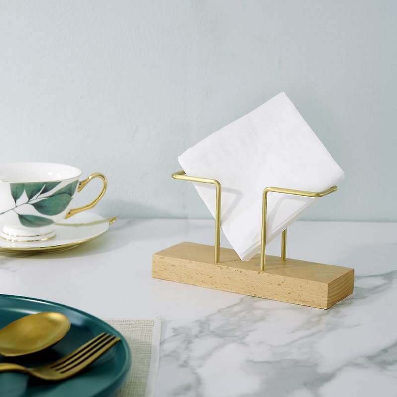 Solid Wood Tissue Holder Home for Table Kitchen Office Decoration A