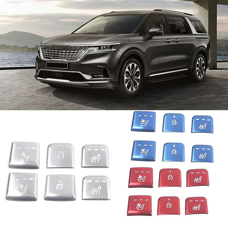 Aluminum Seat Button Sticker for Kia Carnival Ka4 2021 2022 Red