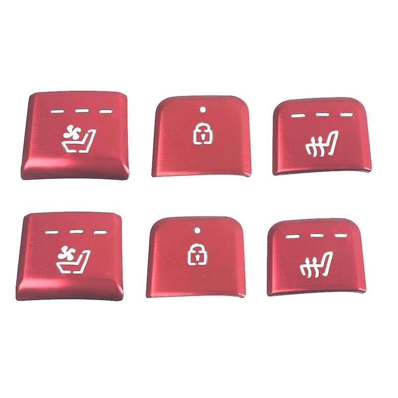 Aluminum Seat Button Sticker for Kia Carnival Ka4 2021 2022 Red