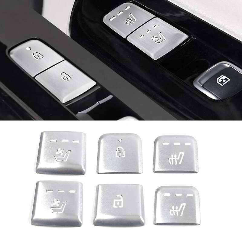 Aluminum Seat Button Sticker for Kia Carnival Ka4 2021 2022 Red