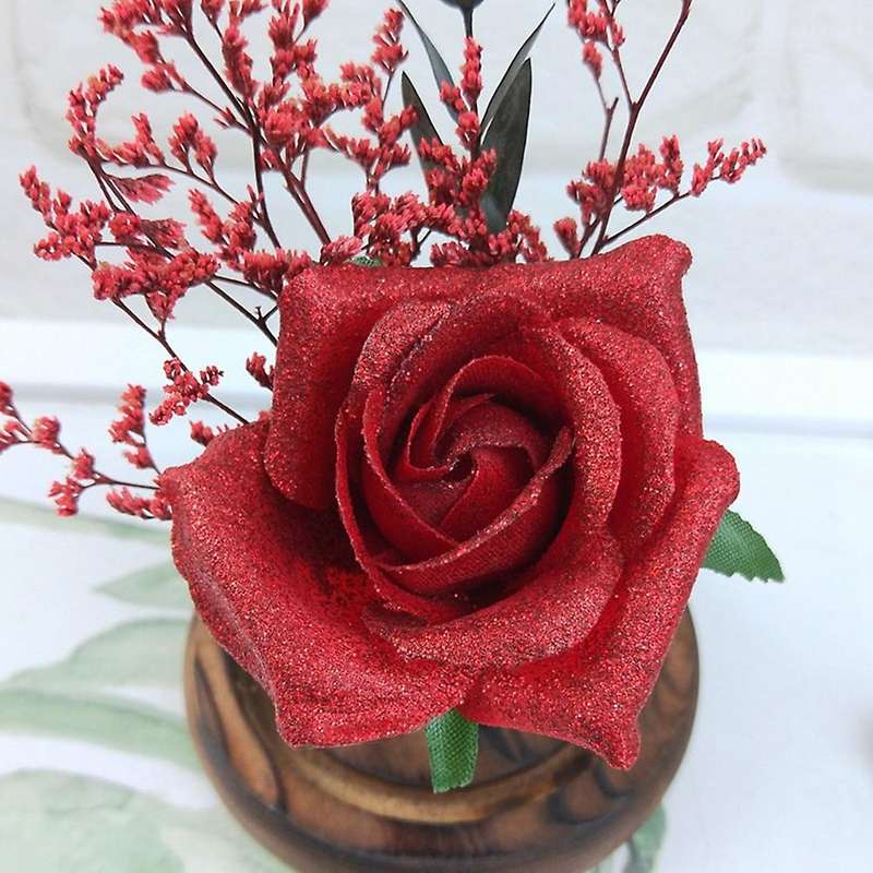 Simulation Rose Mini Landscape Bedroom Lamp Valentines Day Decor