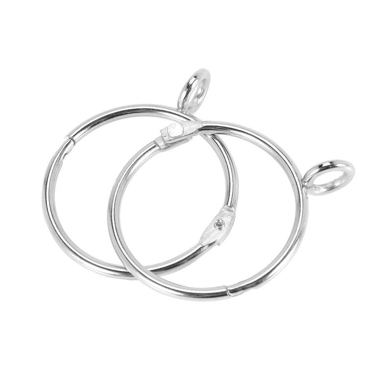 40pcs Silver Curtain Rings Metal with Eyelet for Hook Pins (1.5 Inch)