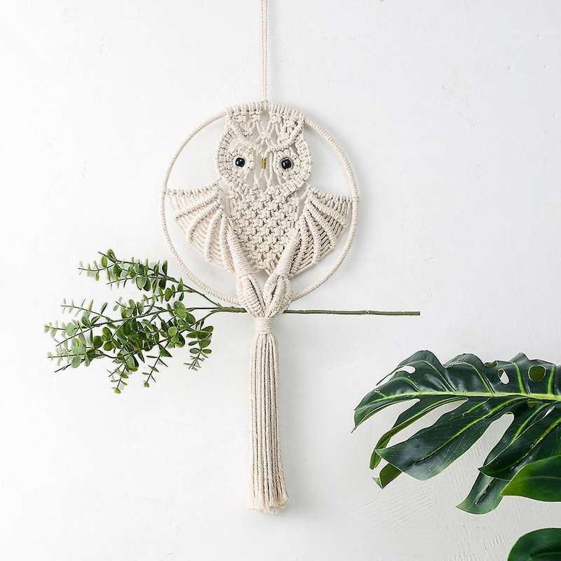 Hand-woven Owl Cotton Rope Wall Decoration Tapestry Decoration