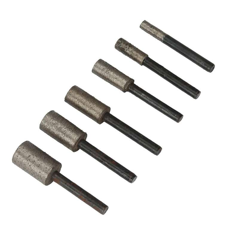 6pcs 6-16mm Cylindrical Diamond Sintered Grinding Head